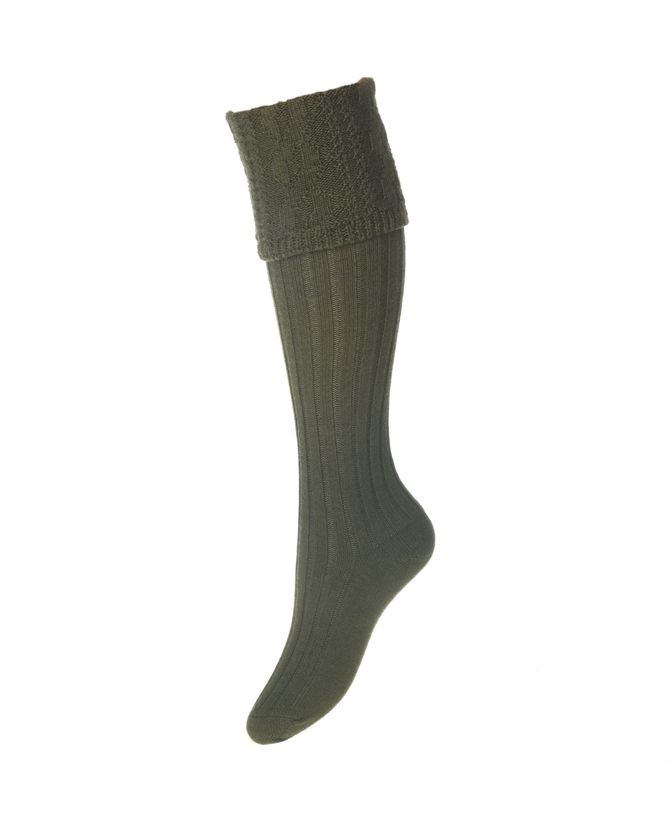 House of Cheviot Lady Katrine Sock Dark Olive main image 1
